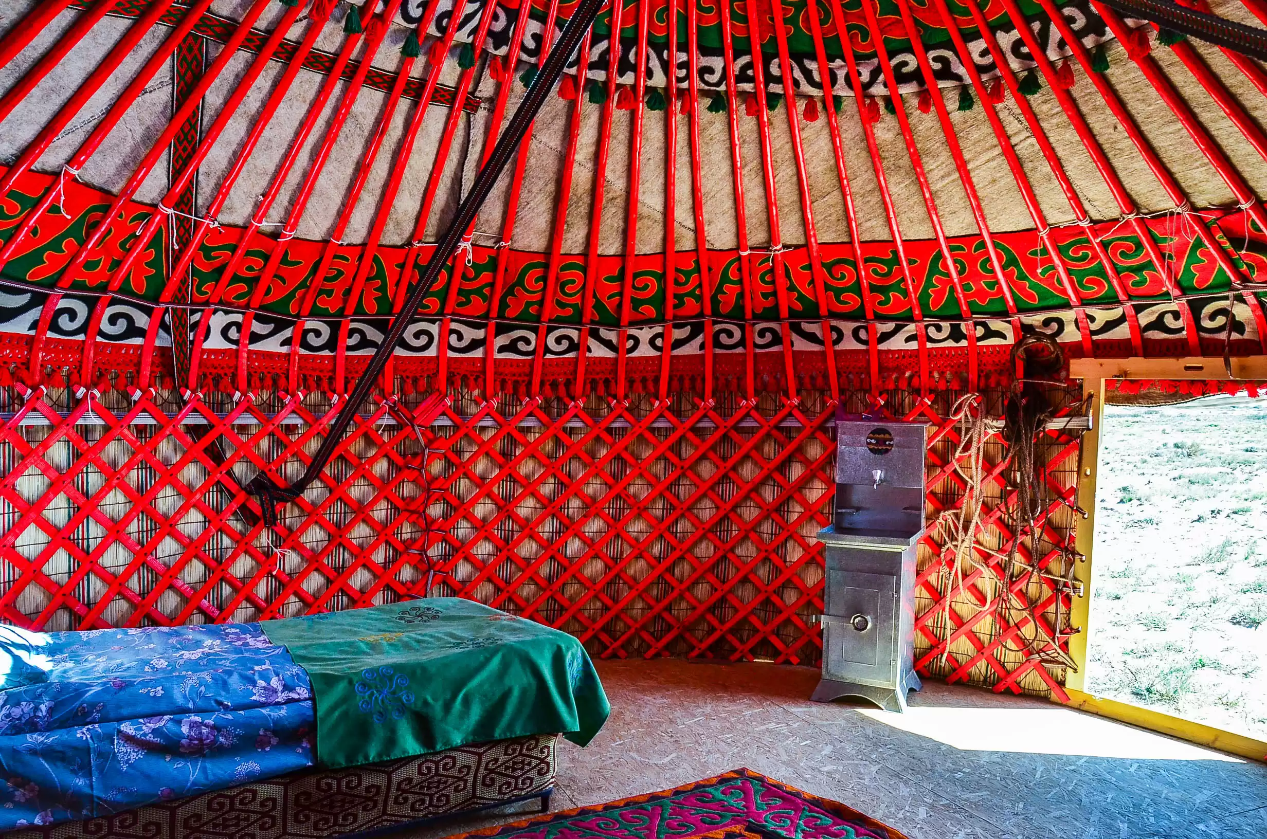 Kyrgyzstan countryside featuring traditional yurts and natural landscapes
